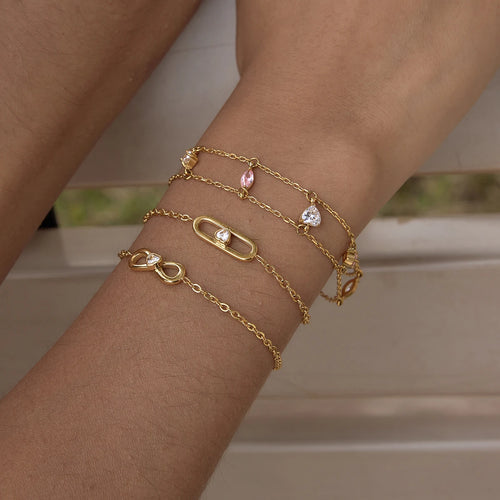 Kika Delicate Double Layered Zircon Bracelet