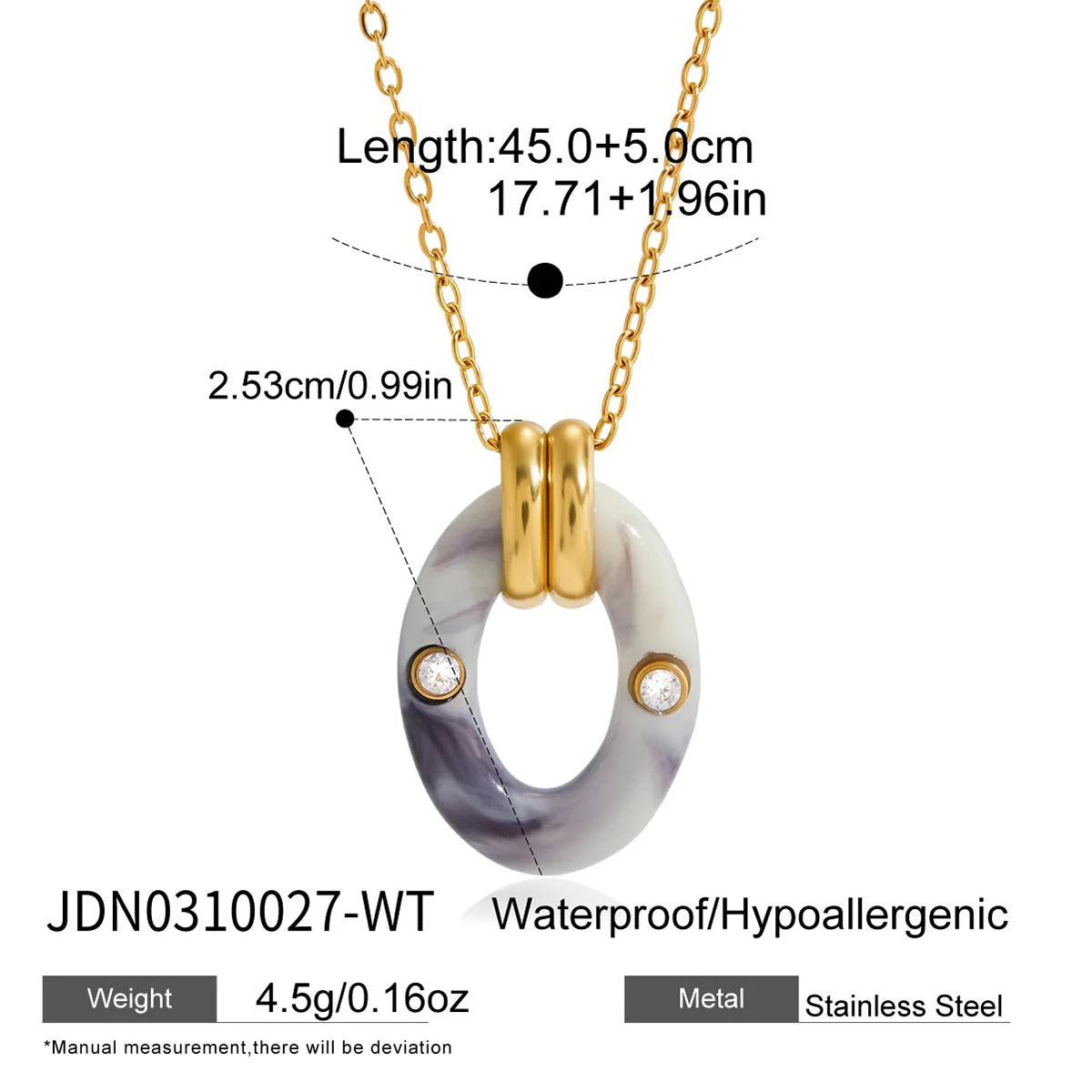 Vintage Resin Pendant Multi-Link Necklace