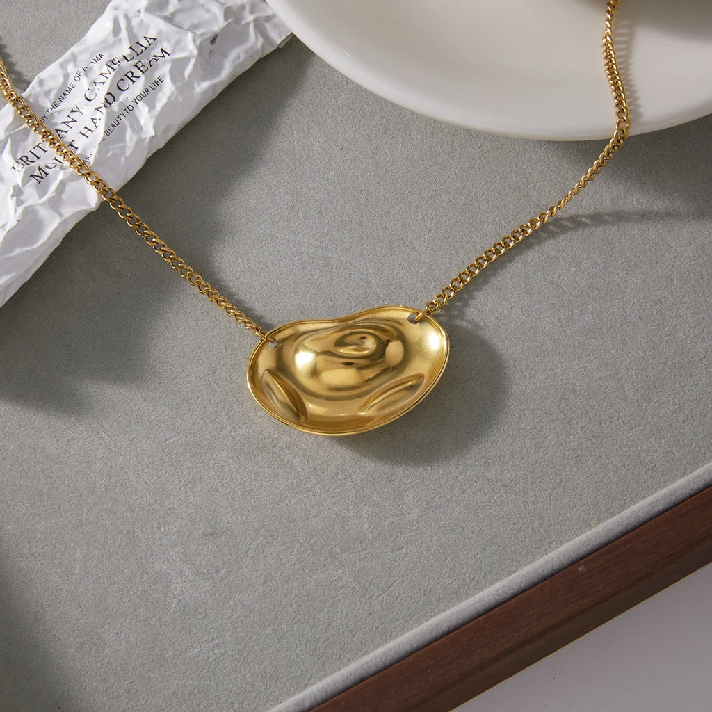 Kika Hammered Disc Pendant Necklace
