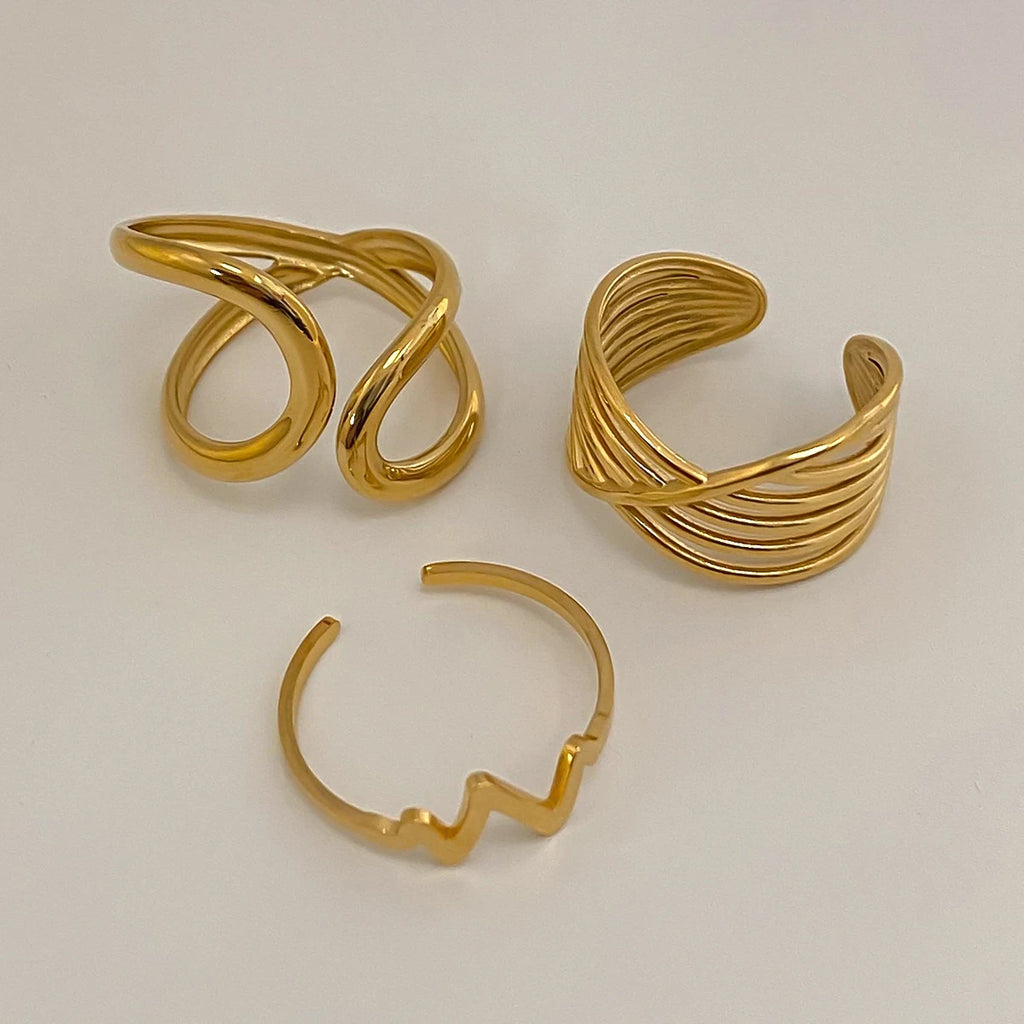 Fashion Texture Irregular Ring Stackable