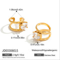 Minimalist White Zircon Two Hearts Ear Studs