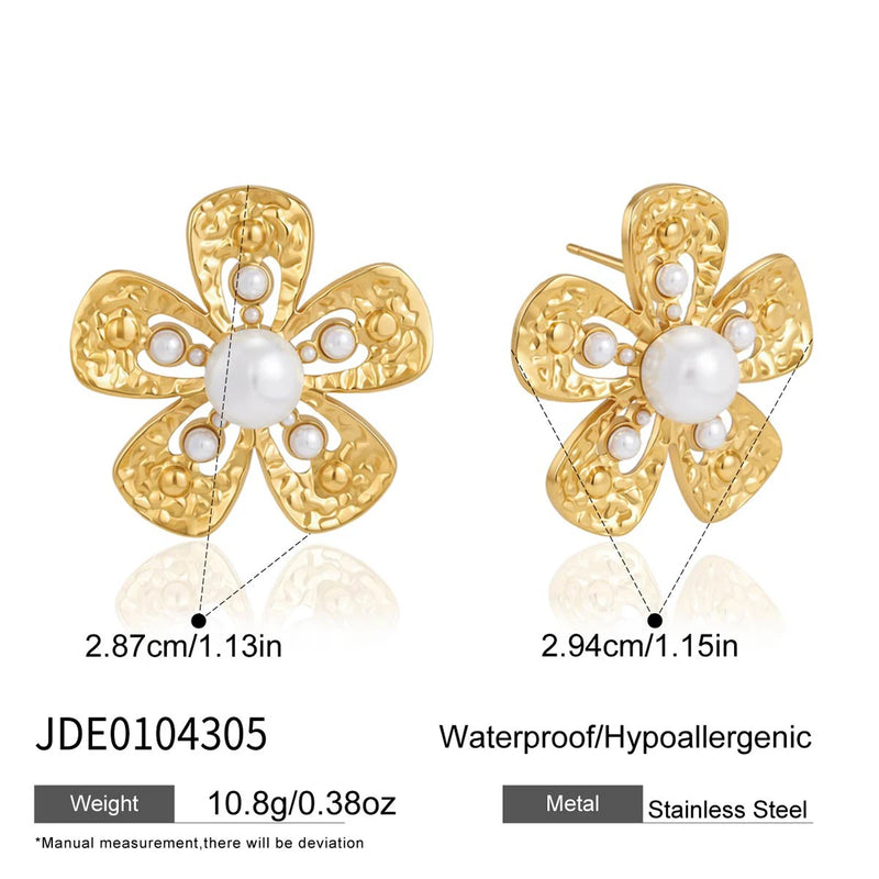 Kika Elegant Imitation Pearl Flower Earrings