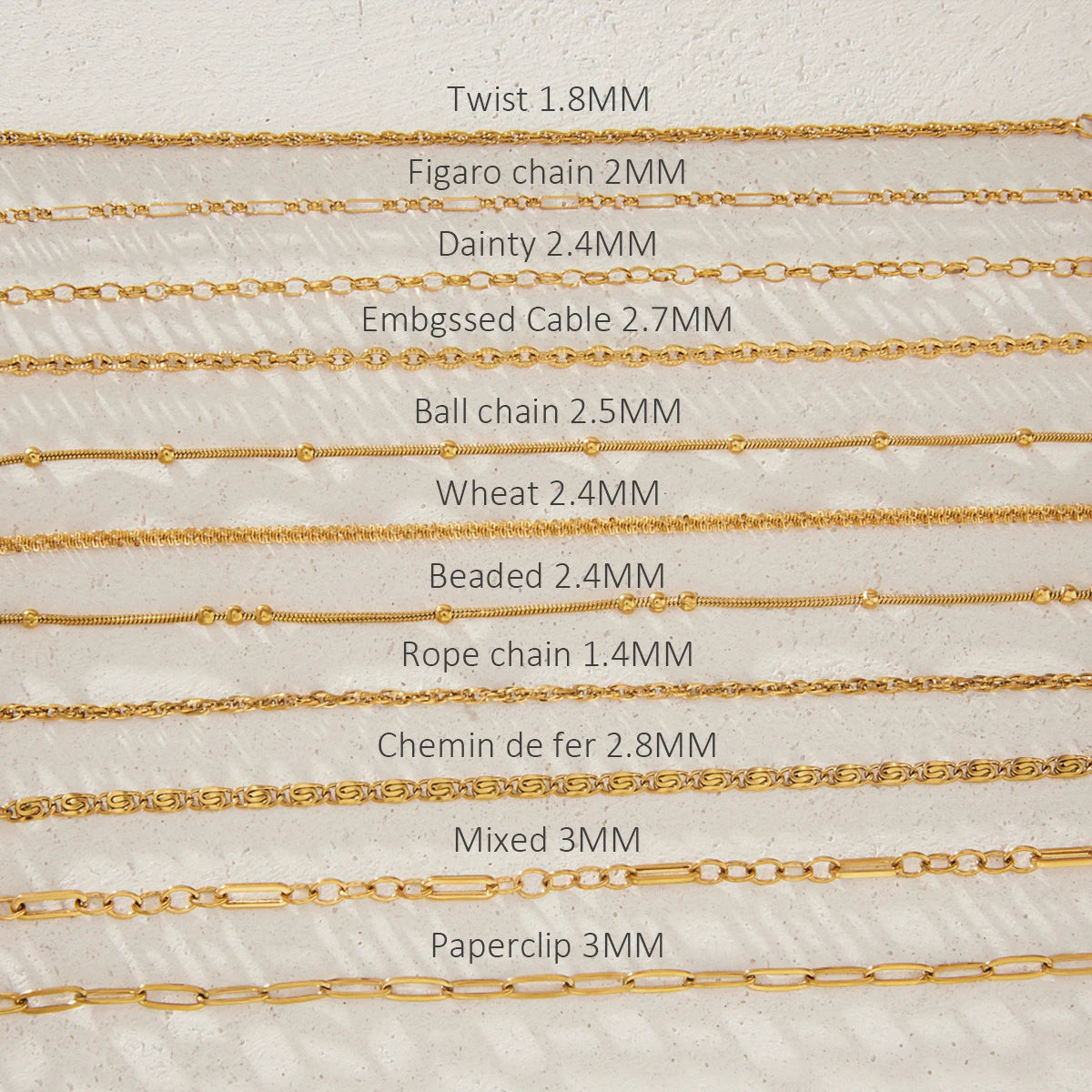Kika Classic Chain Bracelet For Women Men Minimalist 18K Gold PVD Plated Stainless Steel 316L