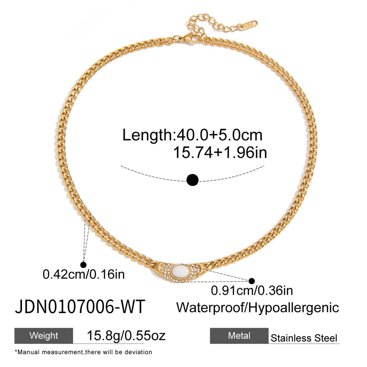Kika Vintage Trendy 18K Gold Color Plated Inlay Rhinestone Moon Pendant Necklace