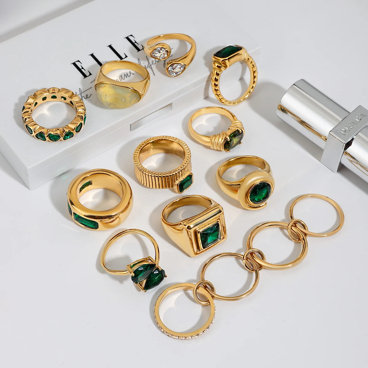 Kika Retro Green Zircon Ring