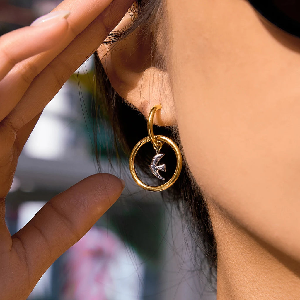 Kika Dove Of Peace Bird Pendant Earrings