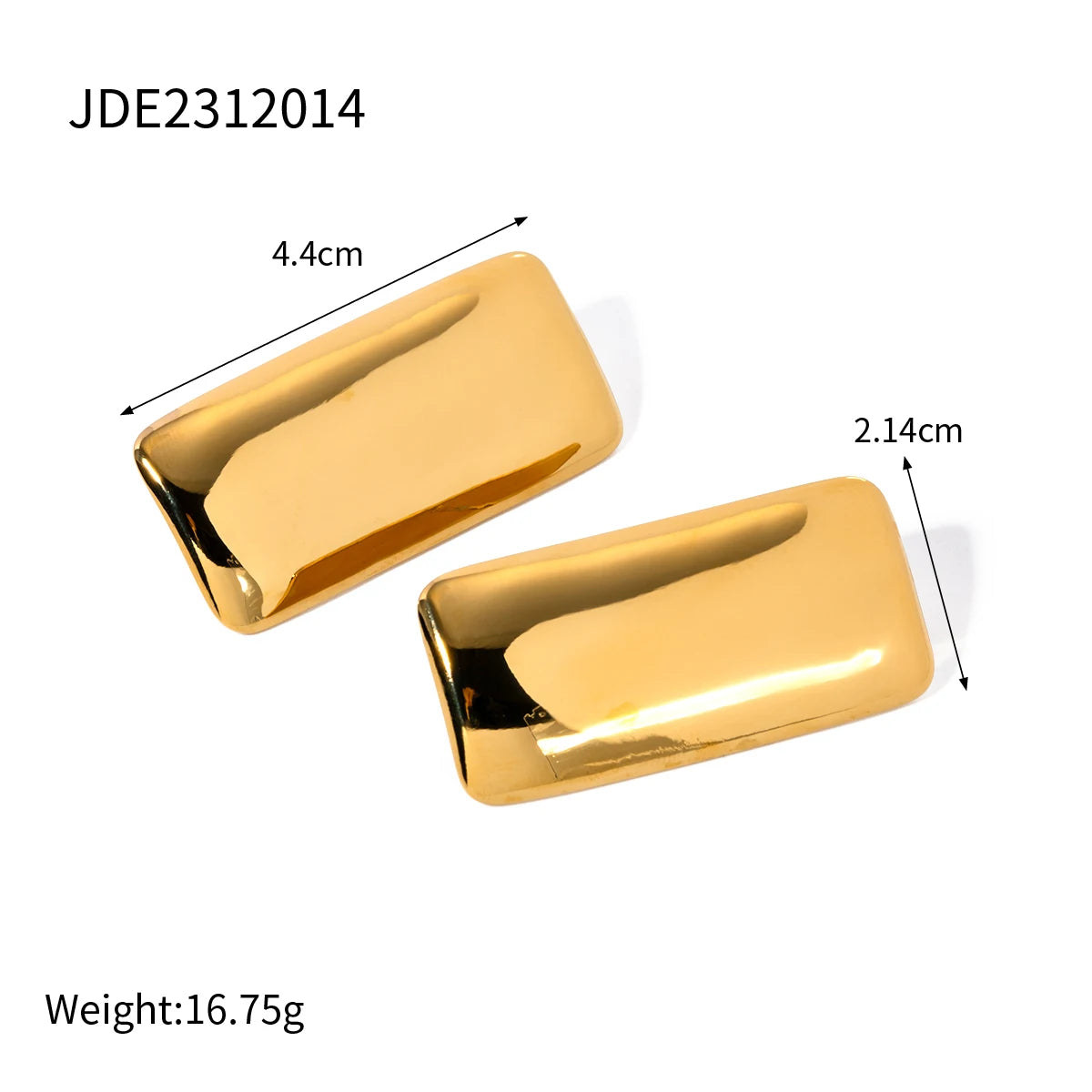 KIKA Stainless Steel 316L Rectangular Glossy Earrings High Quality Minimalist