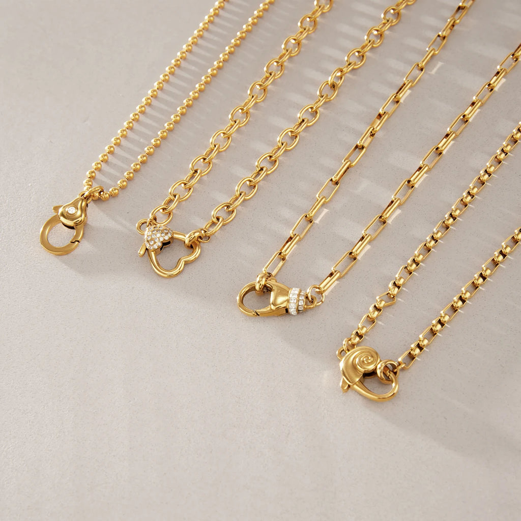 KIKA Geometric Lobster Clasp Pendant Necklace  18K Gold PVD Plated Stainless Steel 316L DIY