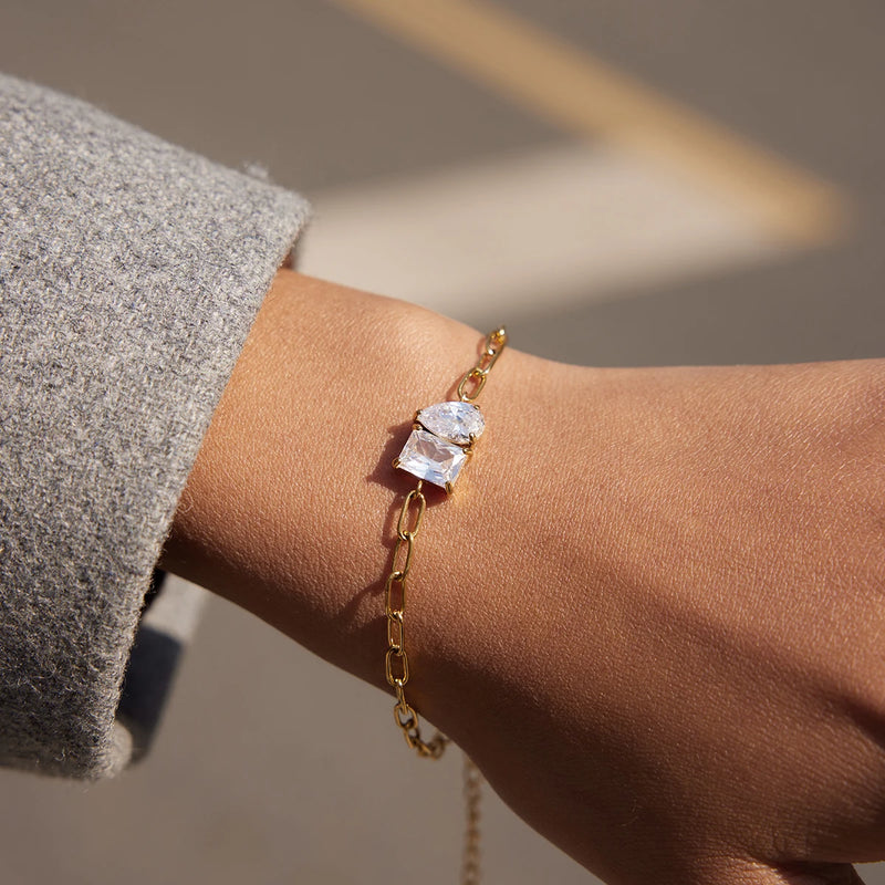 White Zircon Chain Bracelet