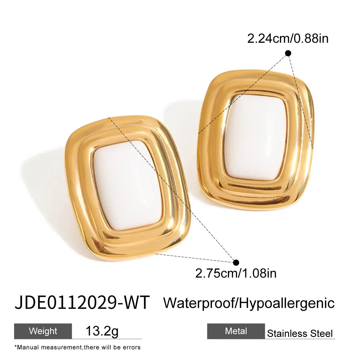 Retro Agate Geometric Ear studs Stainless Steel