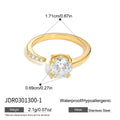 KIKA Classic Geometric Zircon Open Rings  PVD Plated Stainless Steel 316L