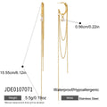 KIKA Water Drop Zircon Long Chains Tassel Earrings For Women 18K Gold PVD Plated Stainless Steel 316L