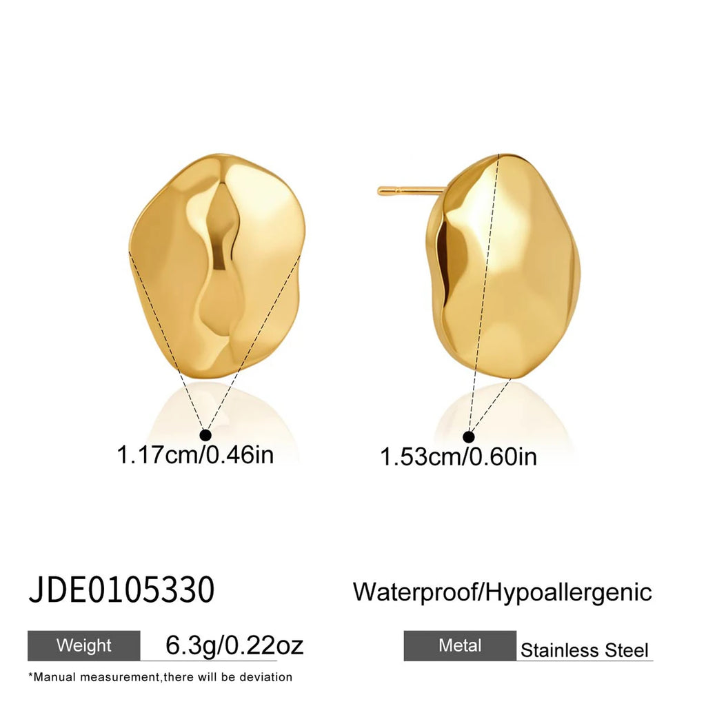 KIKA Classic Geometric Pendant Necklace Stud Earrings PVD 18K Gold Plated Stainless Steel 316L