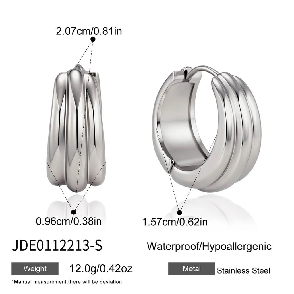 Kika Classic Multilayer Clip Earrings Stainless Steel 316L