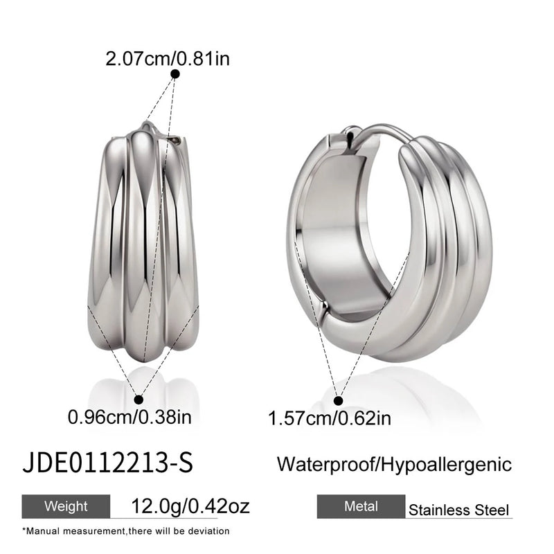 Kika Classic Multilayer Clip Earrings Stainless Steel 316L