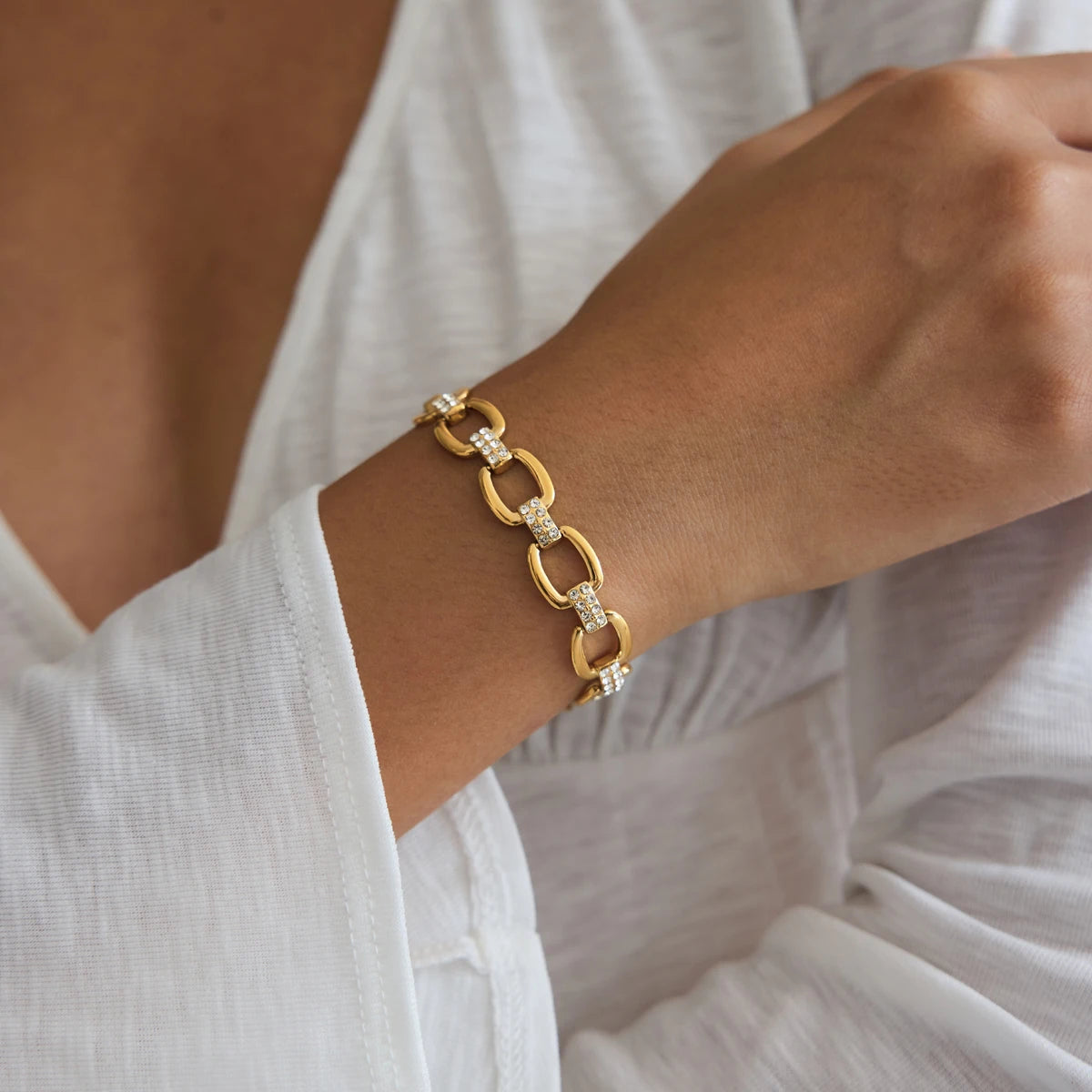 KIKA Classic Hollow Chain Bracelet For Women Waterproof 18K Gold PVD Plated Stainless Steel Bracelet Simple Fashion Jewelry