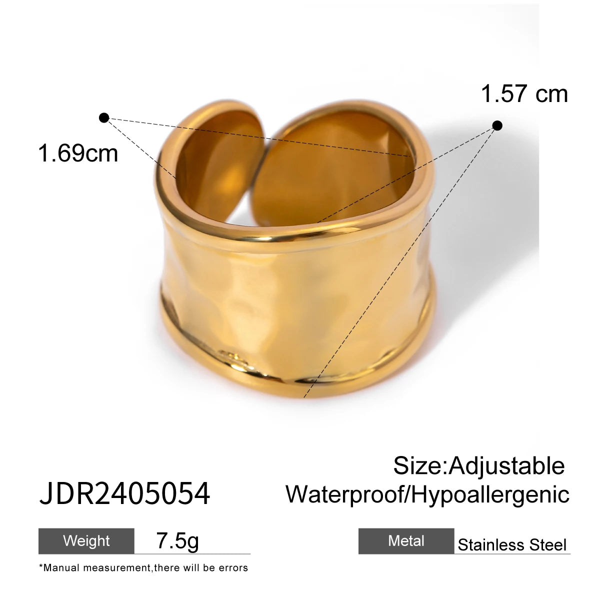 Kika Minimalist Geometric Line Asymmetric Ring Stackable
