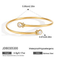 KIKA Delicate Zircon Cuff Bracelet PVD 18K Gold Plated Stainless Steel 316L