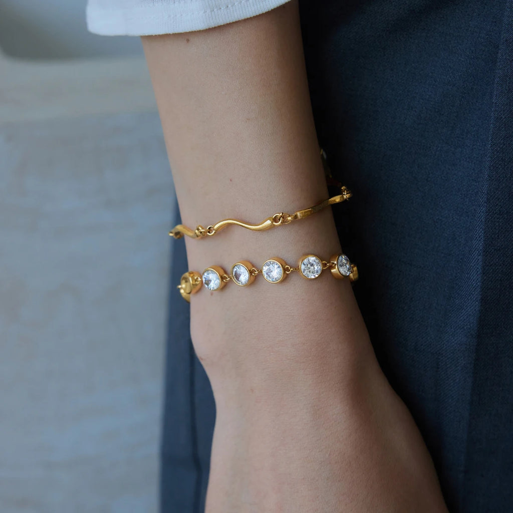 KIKA Classic Wave Shape Chain Bracelet For Women Minimalist 18K Gold PVD Plated Stainless Steel Bracelet Fashion Jewelry Gift