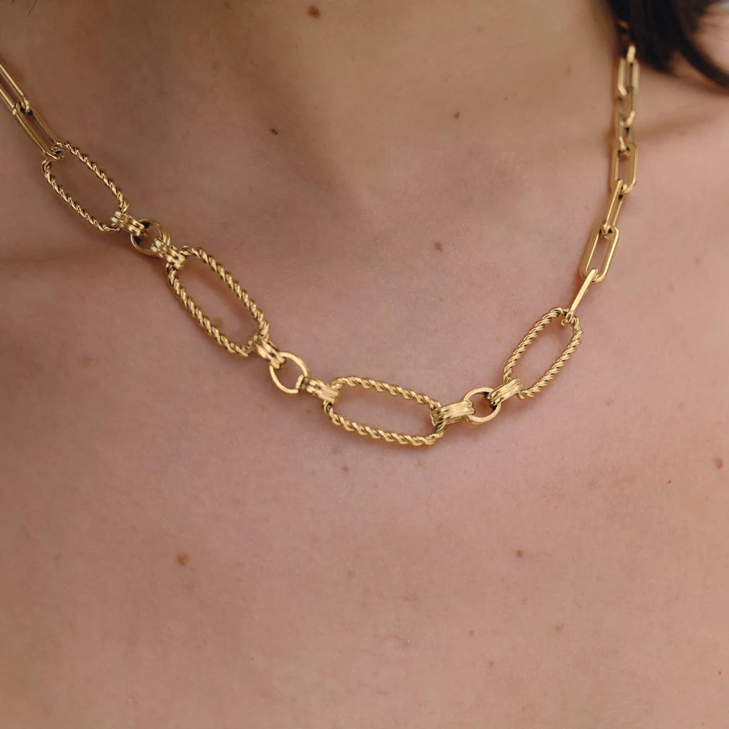 KIKA Classic Chain Necklace For Women Men Minimalist 18K Gold PVD Plated Stainless Steel Necklace Simple Fashion Jewelry Gift