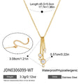 KIKA Round Zircon Stick Pendant Necklace PVD Gold Plated Stainless Steel 316L