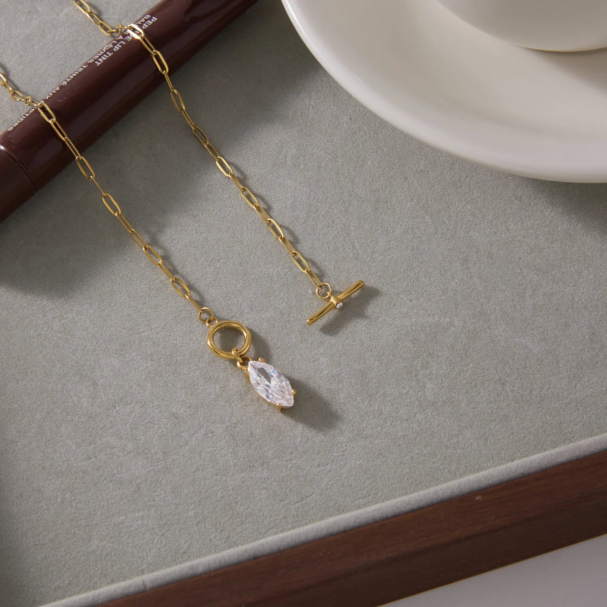 Kika Classic Horse Eye Shape Zircon Pendant Necklace