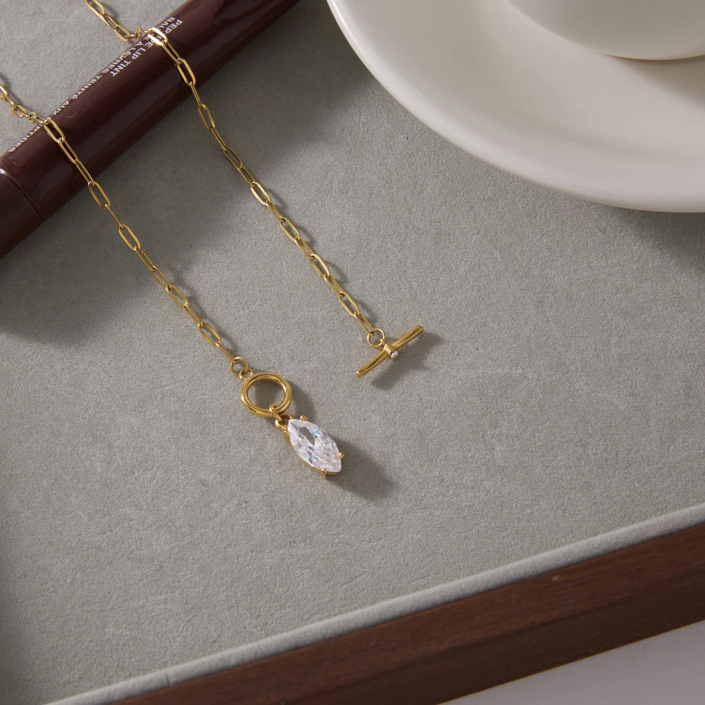 Kika Classic Horse Eye Shape Zircon Pendant Necklace