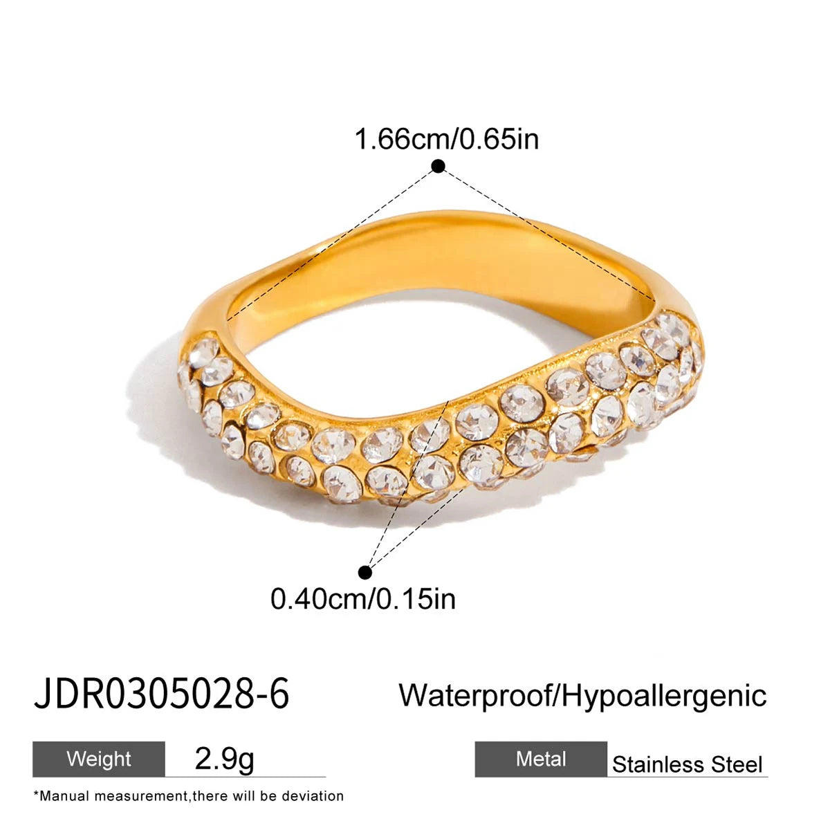 Delicate White Rhinestone Multi Ring
