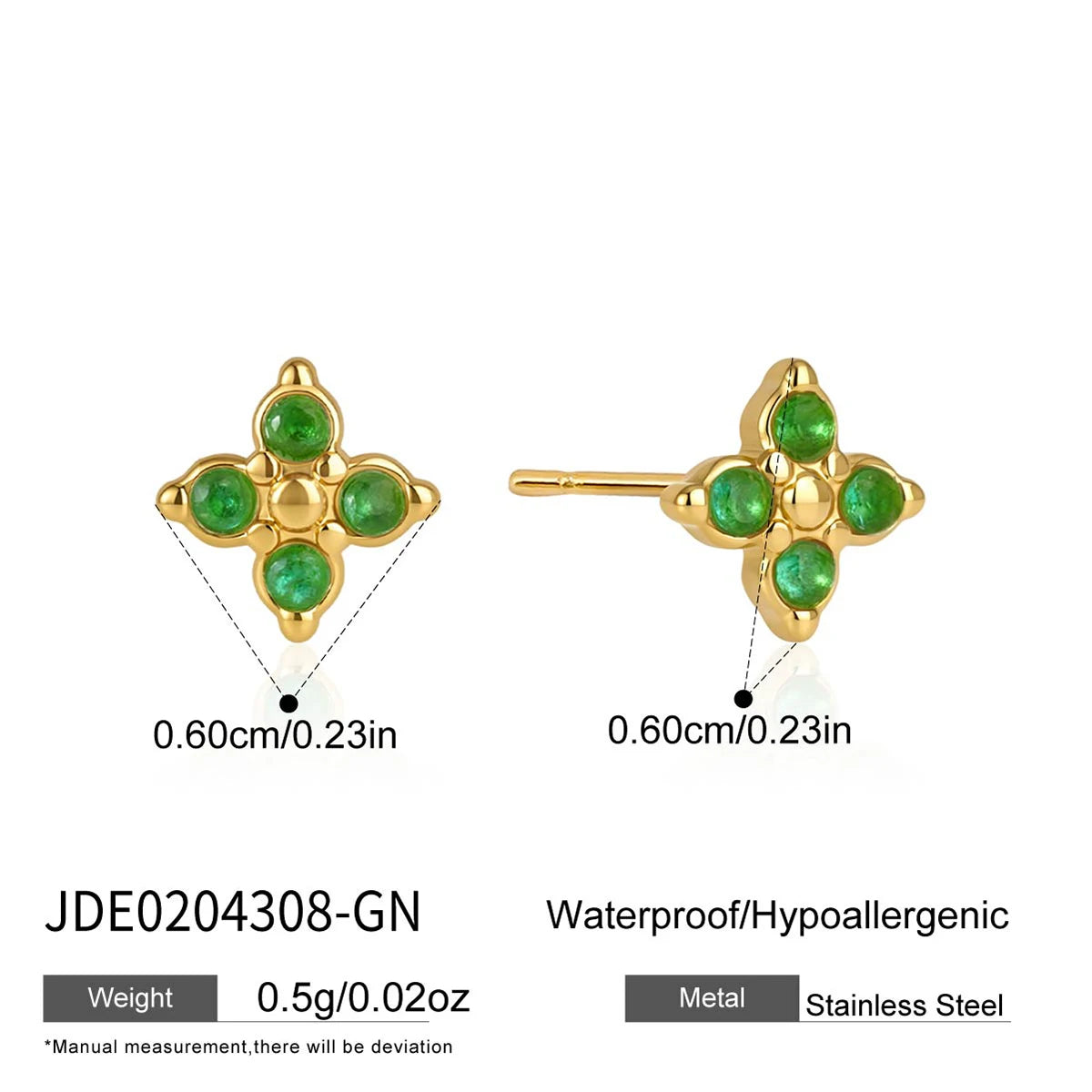 KIKA Delicate Zircon Earrings  PVD Plated Stainless Steel 316L