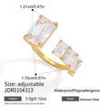Kika Delicate Geometric Zircon Open Rings