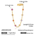 Kika 1 PC Delicate Zircon Chains Tassel Earring Gold PVD Plated Stainless Steel 316L