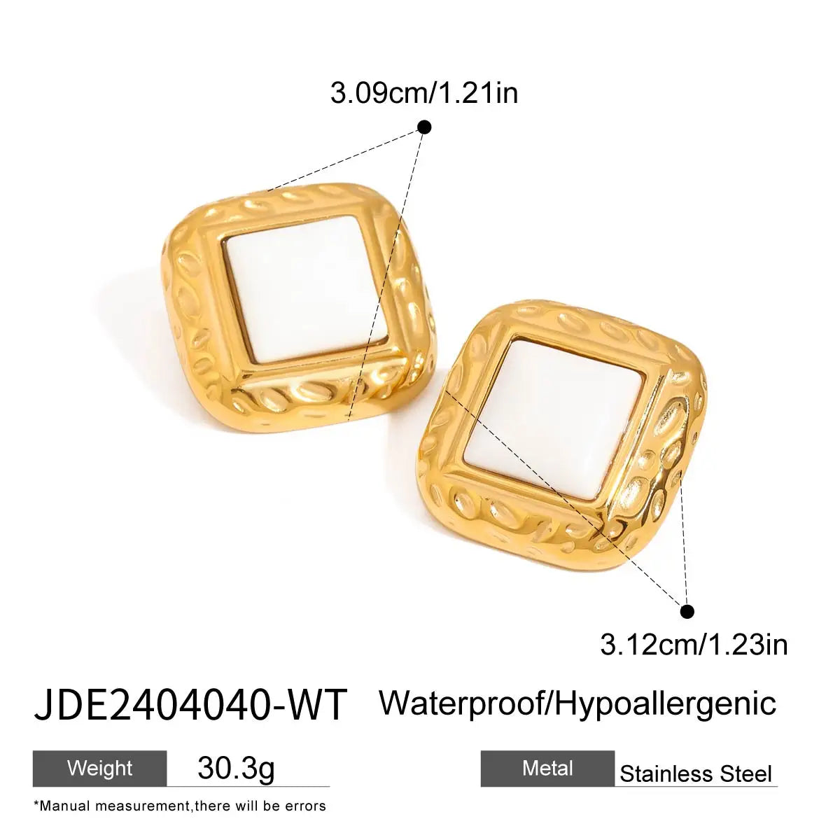 Retro Agate Geometric Ear studs Stainless Steel