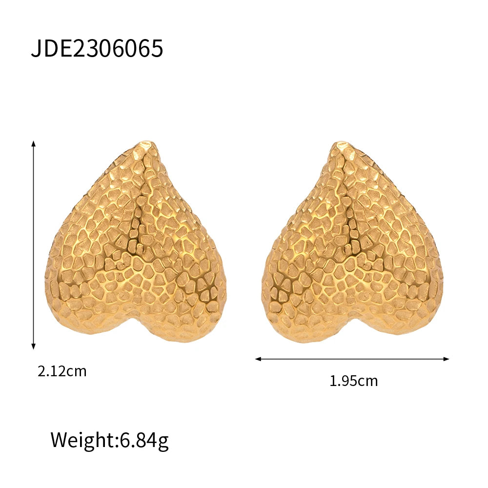 Stainless Steel Texture Ear Studs Irregular Earrings