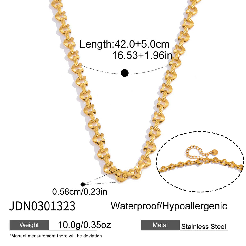 Kika Classic Gold Color Hollow Heart Necklace
