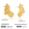KIKA Classic Zircon Geometric Stud Earrings For Women Minimalist 18K Gold PVD Plated Stainless Steel Earrings Fashion Jewelry