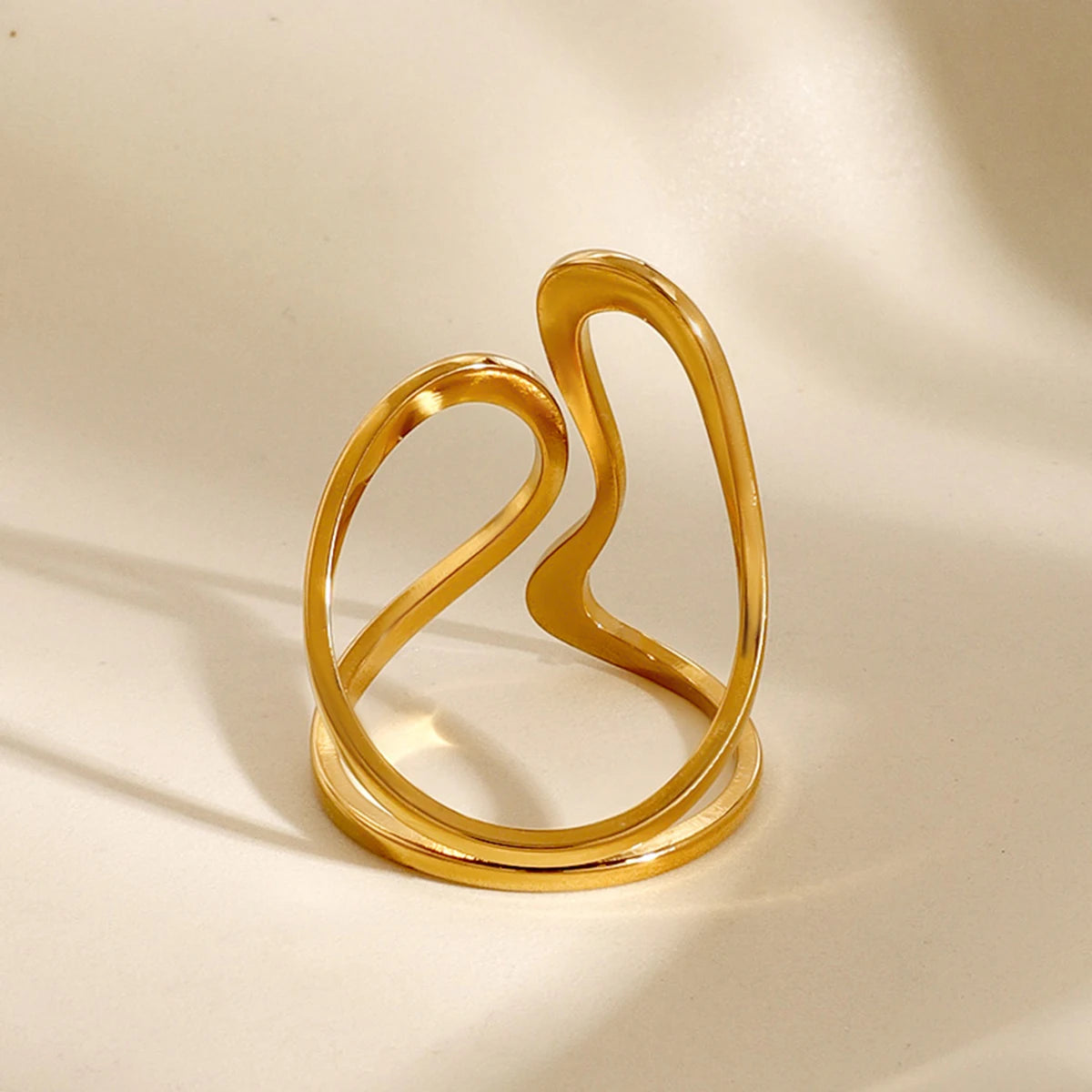 Kika Unique Original Stainless Steel Gold Color Ring