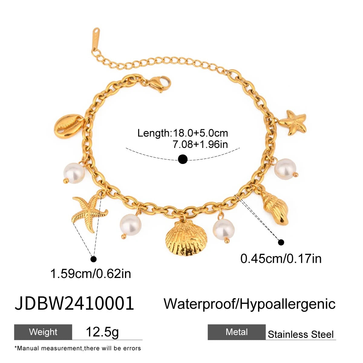 Vacation Beach Starfish Conch Bracelet