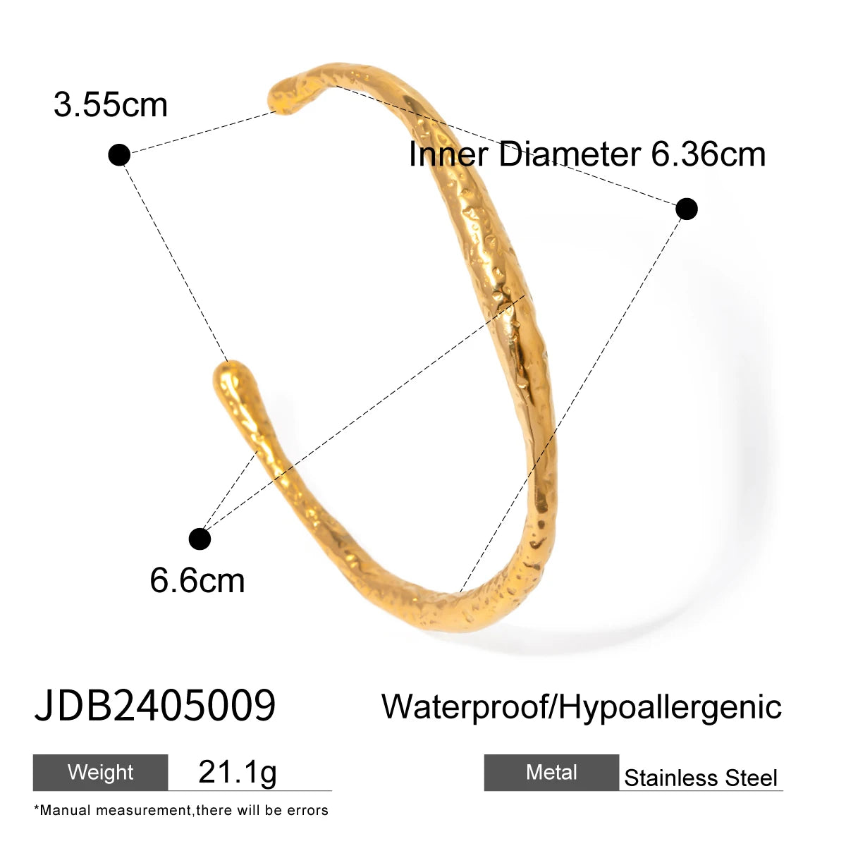 Kika Minimalist Gold Color Tarnish Free Fashion Stainless Steel Bangle Bracelet