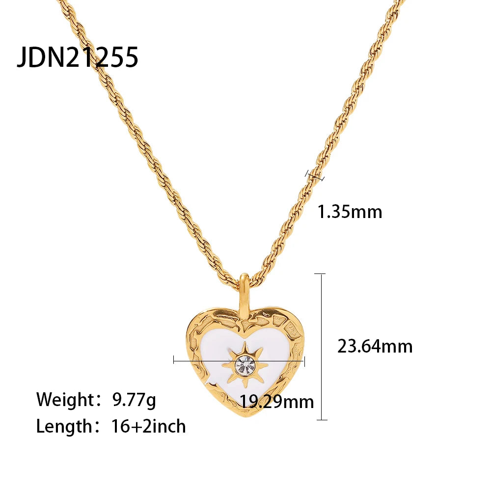 Kika Ribbed Heart Shaped Pendant Necklace