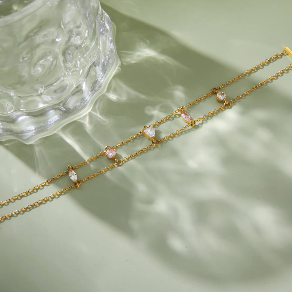 Kika Delicate Double Layered Zircon Bracelet