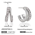 Kika Delicate Zircon C Shape Stud Earrings 18K Gold PVD Plated Stainless Steel 316L