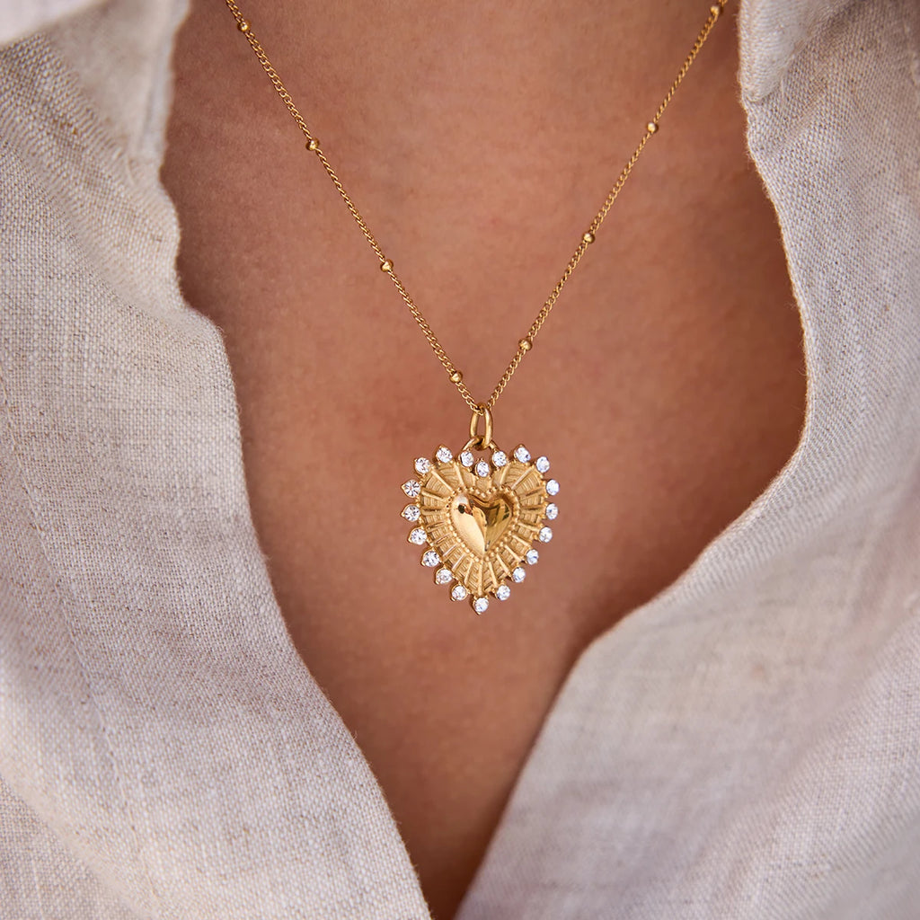 Kika Temperament Heart Pendant Chain Necklace