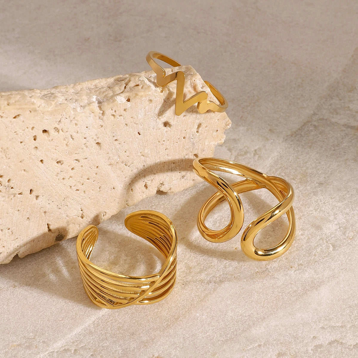 Fashion Texture Irregular Ring Stackable