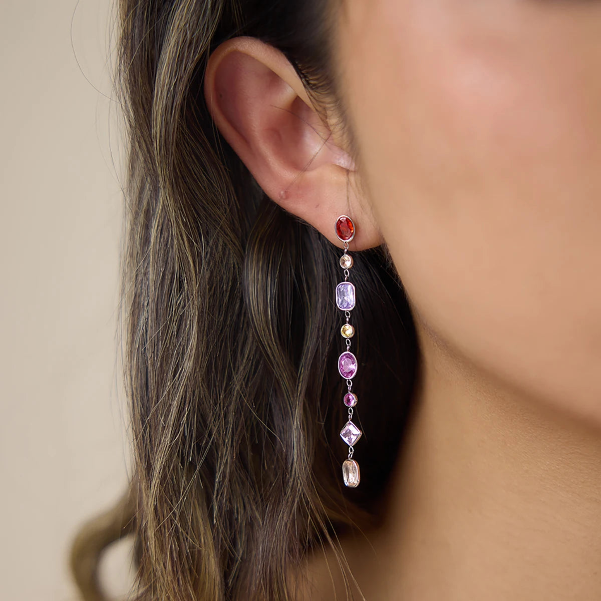 Kika Delicate 18K Steel Color Earrings