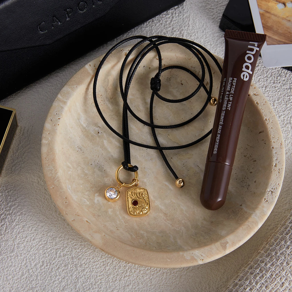 Kika Inlay Zircon Square Antique Coin Pendant Necklace
