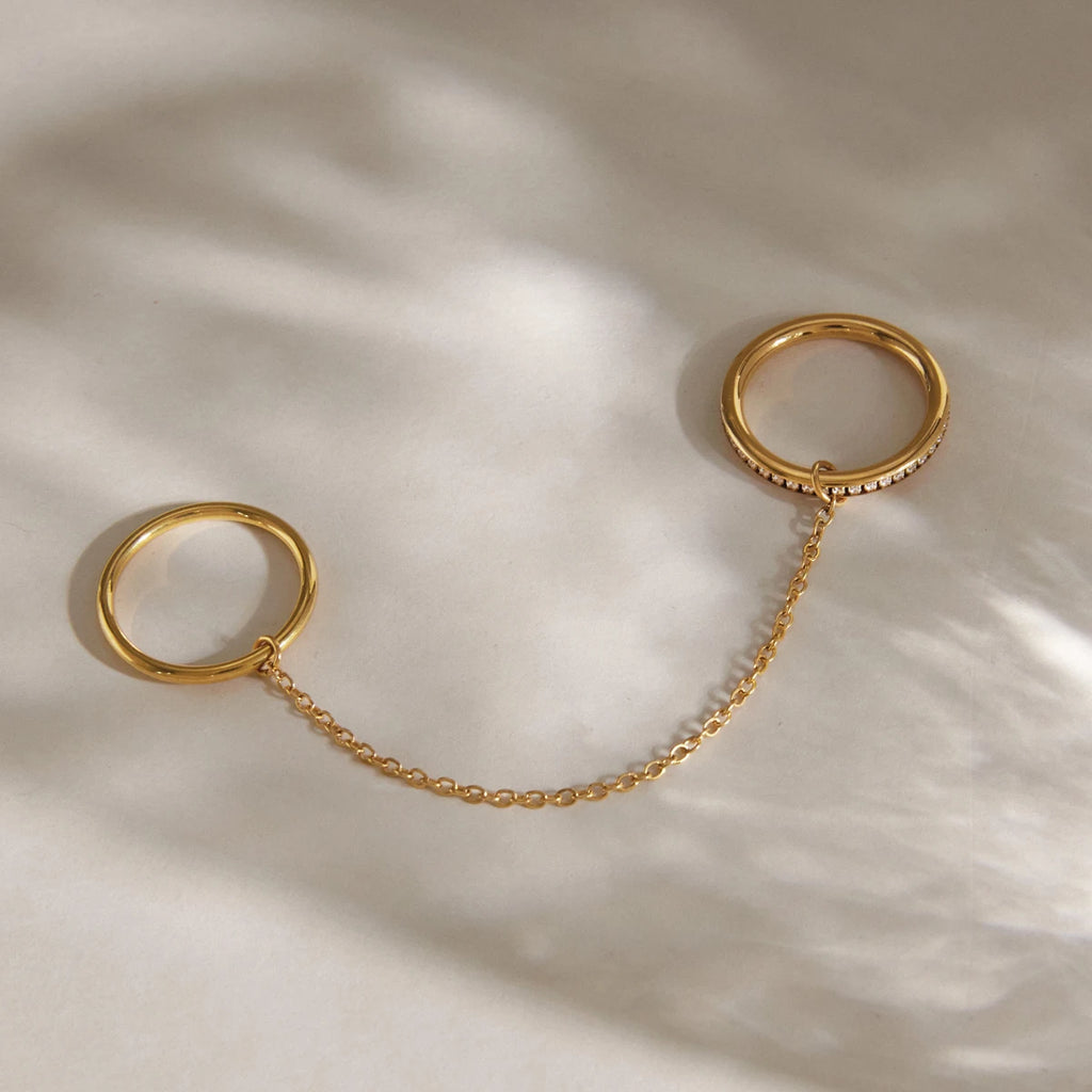 KIKA Delicate Zircon Stackable Rings PVD  Plated Stainless Steel 316L