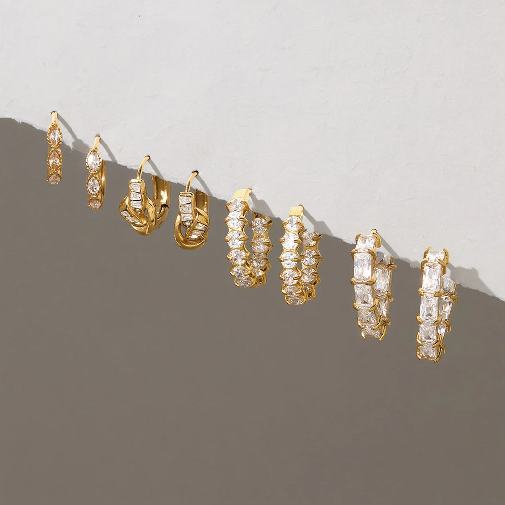 KIKA Delicate Zircon Clip Earrings For Women Minimalist 18K Gold PVD Plated Stainless Steel 316L Earrings Fashion Jewelry Gift