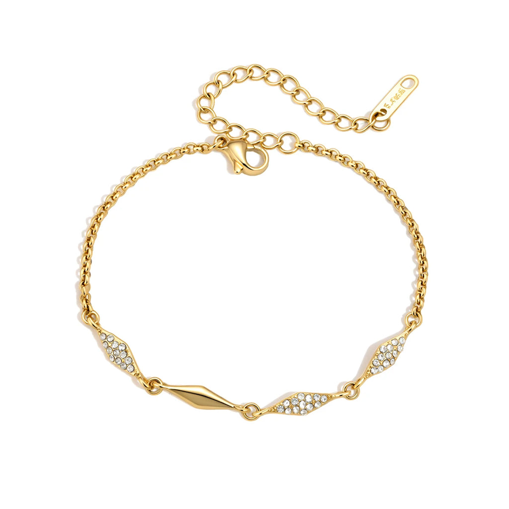 Kika Delicate Geometric White Rhinestones Bracelet