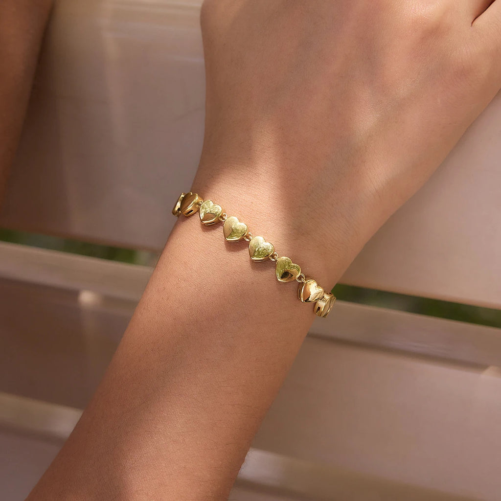 KIKA Romantic Heart Shape Chain Bracelet PVD Plated Stainless Steel 316L