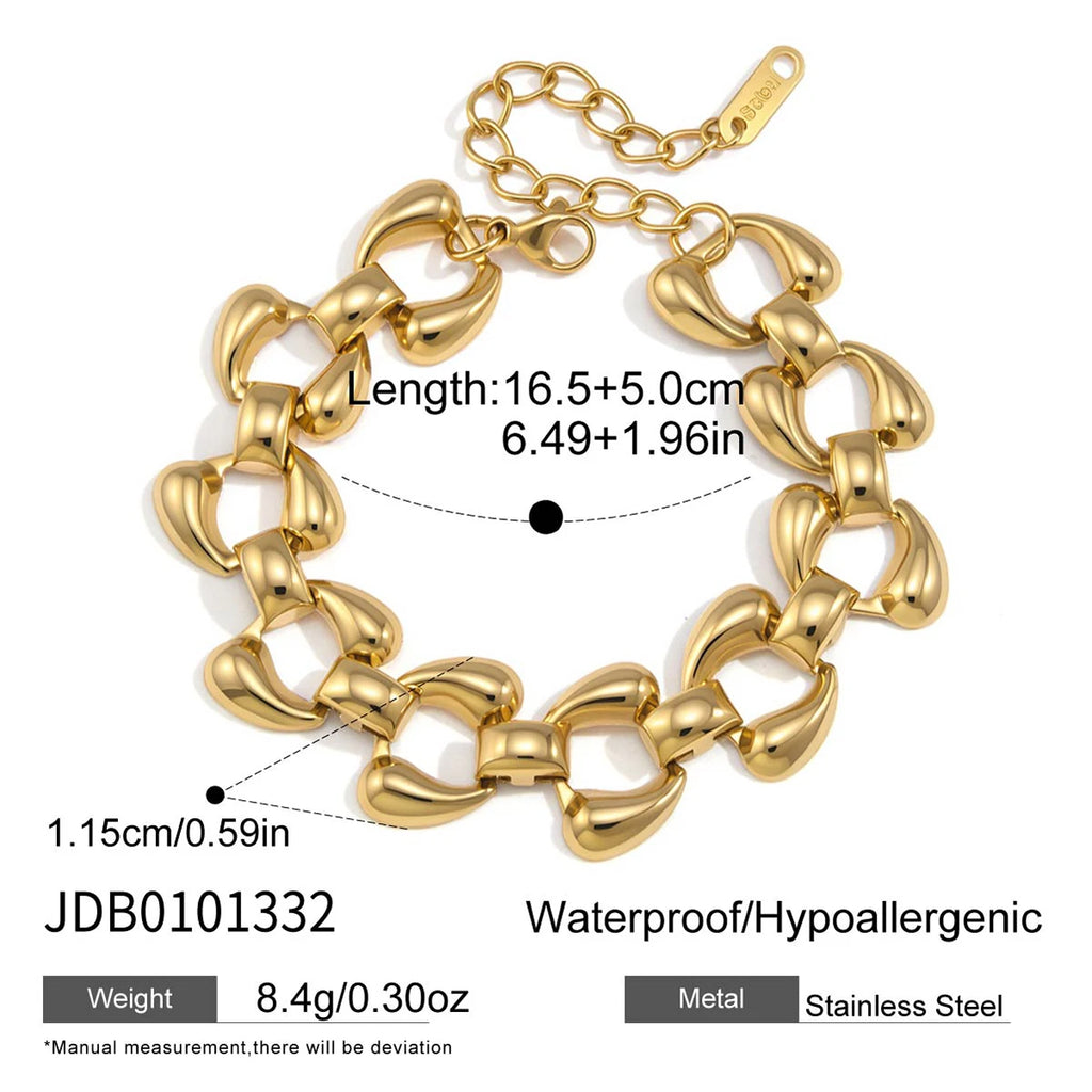 Kika Minimalist Geometric Irregular Hollow Chain Bracelet